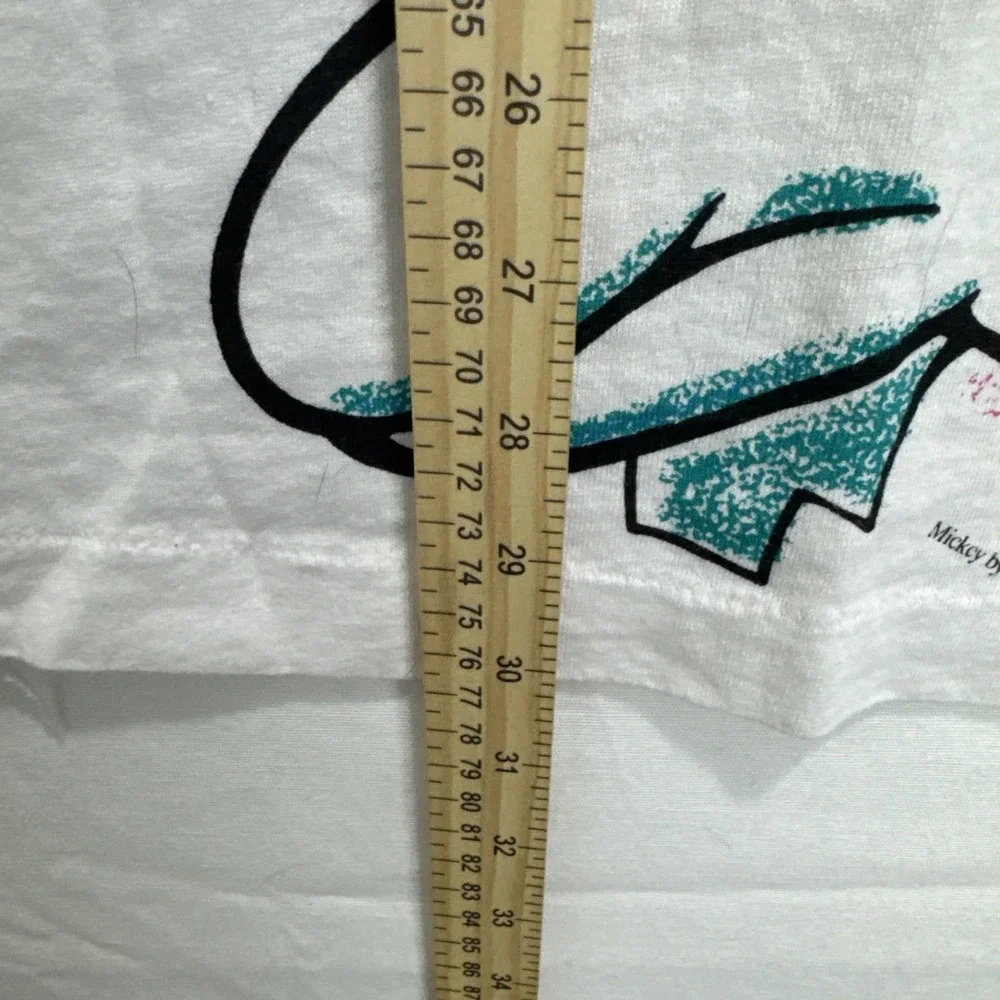 VTG Mickey Mouse Jerry Leigh Tshirt Mens sz XL white single stitch overall print - Picture 9 of 10